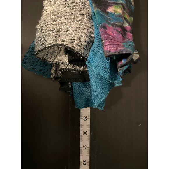 This & That Womens Tunic 2X Wool Blend Mixed Media Abstract Stretch Art to Wear - Picture 6 of 7